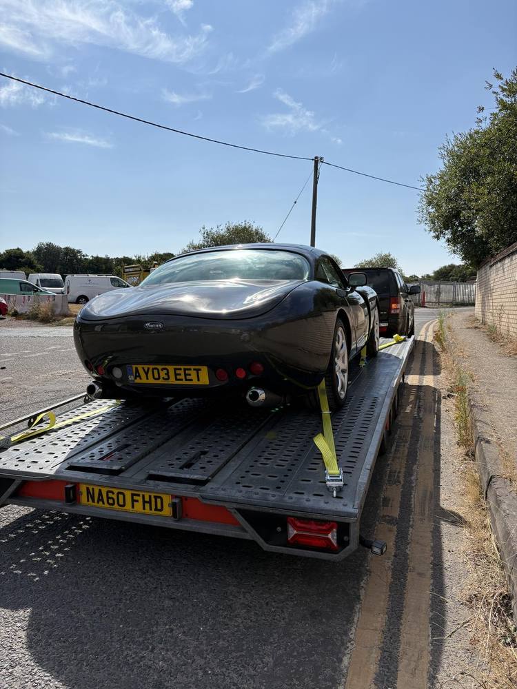 TVR rear view on the recovery trailer
