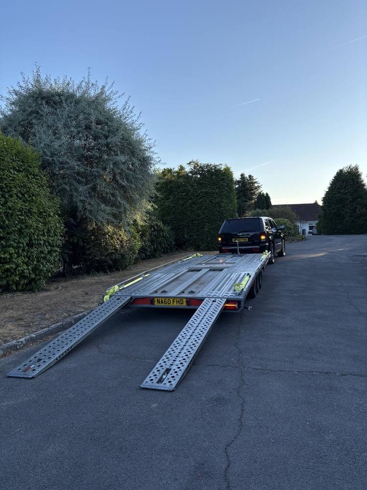 Trailer ramps down ready for a recovery
