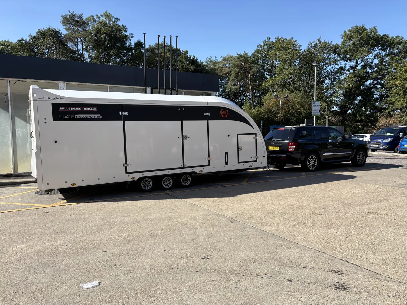 The Timeless Transport enclosed trailer, side view